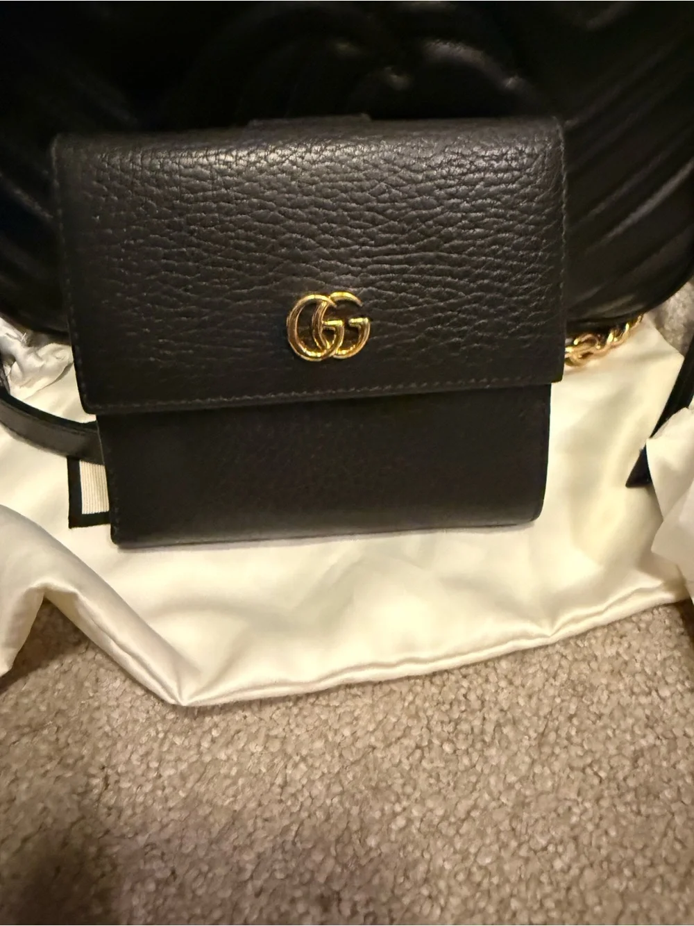 Marmont French Flap Double G Logo Wallet